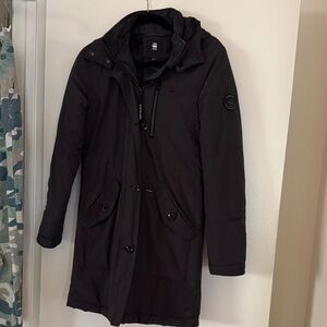 G-Star RAW Black Trench Coat Jacket so many details!